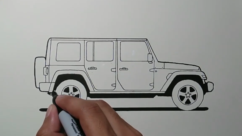 How to draw a jeep 